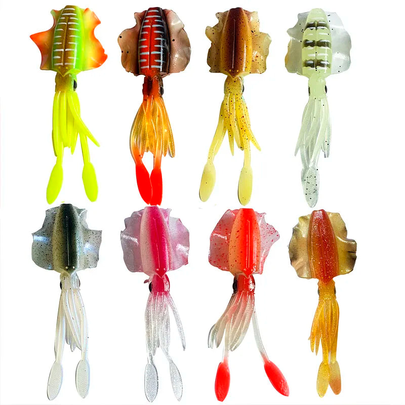 S031-M Fishing Soft Lure Luminous/UV Squid Jig Fishing Tuna Lures Octopus Skirts Sea Fishing Wobbler Bait Lure