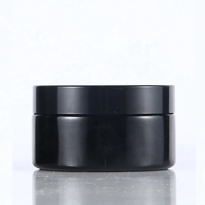 Violet Glass Jar 100 Gram Cosmetic Jars Black Glass Container 100 ml UV Black Glass Jar with Black Lid