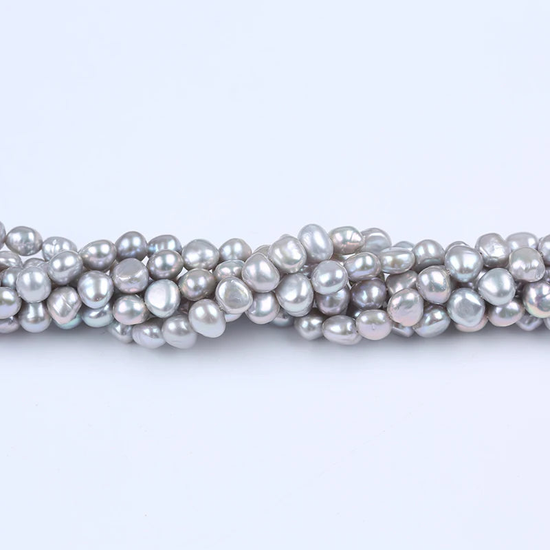 Zhuji Wholesale Loose 6-7mm Freshwater Baroque Pearls Grade Gray/White/Pink Colors Natural Side Hole Jewelry Third Party