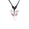 Men's Bone Carved Wooden Beads Rope Travel Souvenir Jewelry Shark Teeth Necklace Pendant Necklace