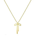 New Fashion Casual Trendy Romantic Bow Long Earrings Simple Gold Wire Bow Necklace  for Women Wedding Party