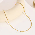 Minimalist 18k Gold Plated Link Chain Choker Necklace Tarnish Free Stainless Steel Twisted Bar Chains Necklace for Women
