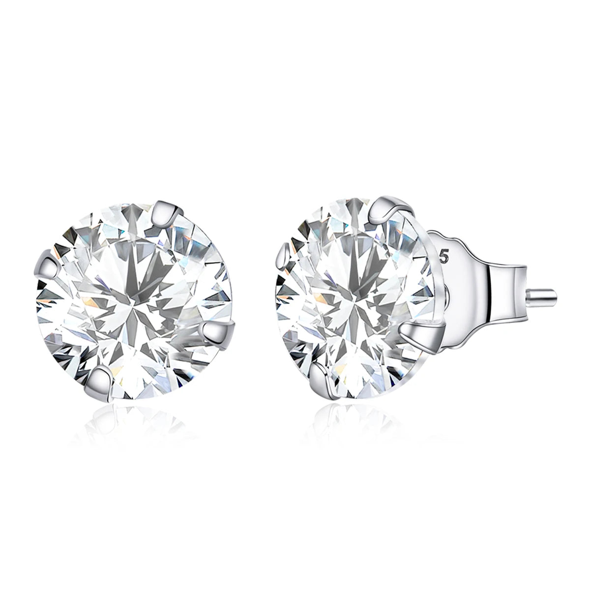Factory Wholesale 925 Sterling Silver Dazzling Zircon Stud Earrings for Women Girl Girlfriend Daily Jewelry Gift BSE166