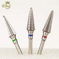 OEM Two-way Straight Cut Dia. 6*15mm Manicure Safety Cone Taper Efile Tungsten Carbide Nail Drill Bit Professional for Salon