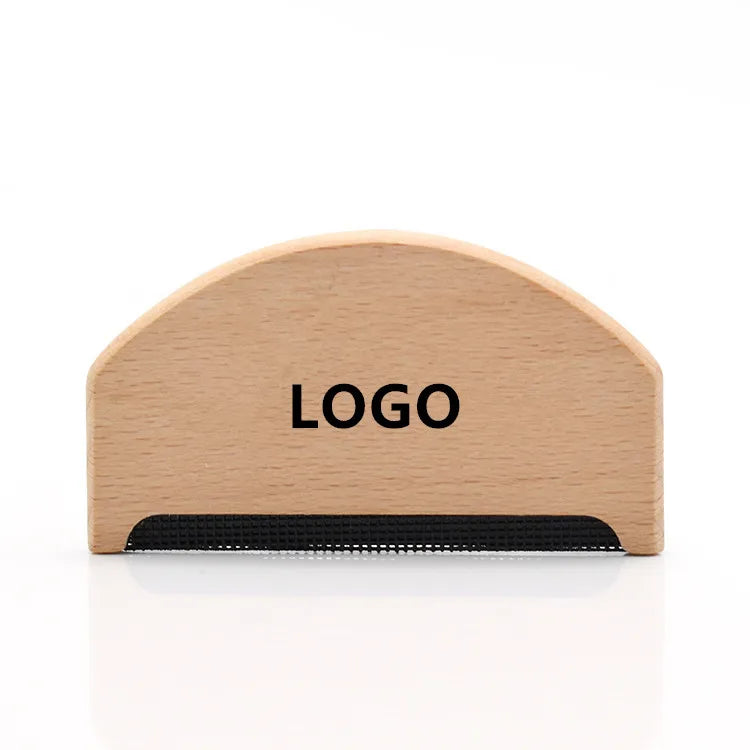 Custom logo Manual Pet Hair Lint Remover Roller Brush Eco Friendly Wooden Wool Sweater Comb Mini Cashmere Comb