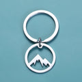 Stainless Steel Adventure Mountain Charm Key Ring Graduation Gift Outdoor Traveling Camping Hiking Lovers Gifts Key Chain