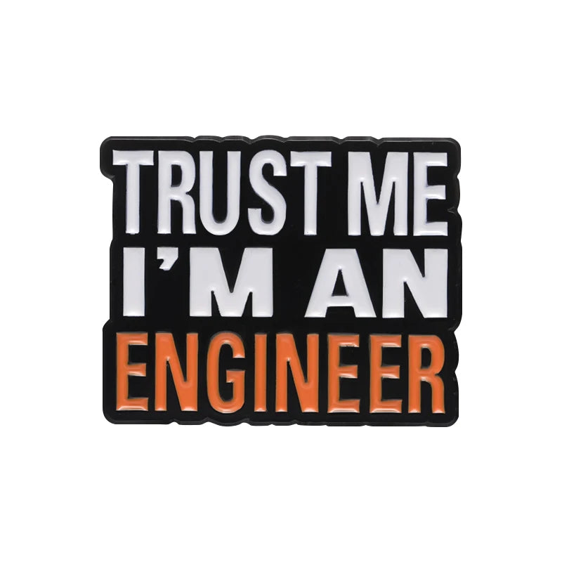 Cartoon Engineer Trust Enamel Pin Lapel Badge Creative Brooch Jewelry Clothes Bag Accessories Gift