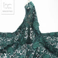 2026 Emerald Green Super Quality Ready Ship 3d Chemical Guipure Lace Fabric for Garment