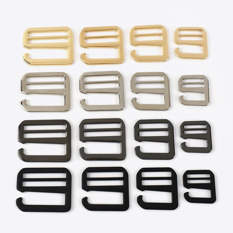 Meetee BF754 20mm Zinc Alloy Flat Belt Adjustment Buckle Bag Accessories Three-slide Slider Hook Adjustable Size (20/26/32/38mm)