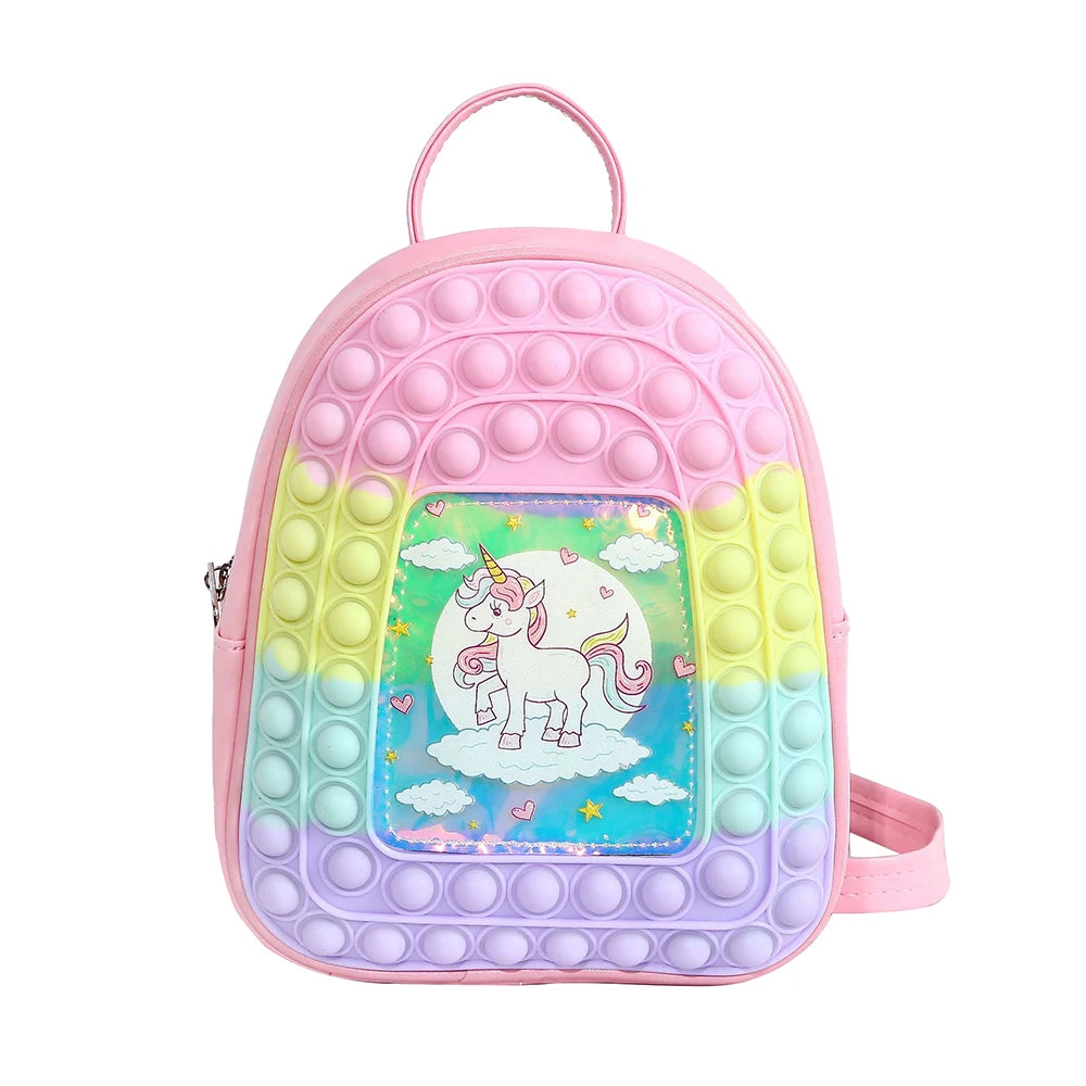 Wholesale Portable Comfortable Pop Girls Boy Backpack Cartoon Push Bubble Kid Fidget Toy BACKPACK