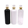 300ml Black Plastic Cosmetic Bottles With Gold Screw Caps Body Lotion Shampoo Shower Gel Oil PET Refillable Bottles