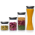 High Quality Food Container Borosilicate Glass Food Storage Jar with Stainless Steel Cover