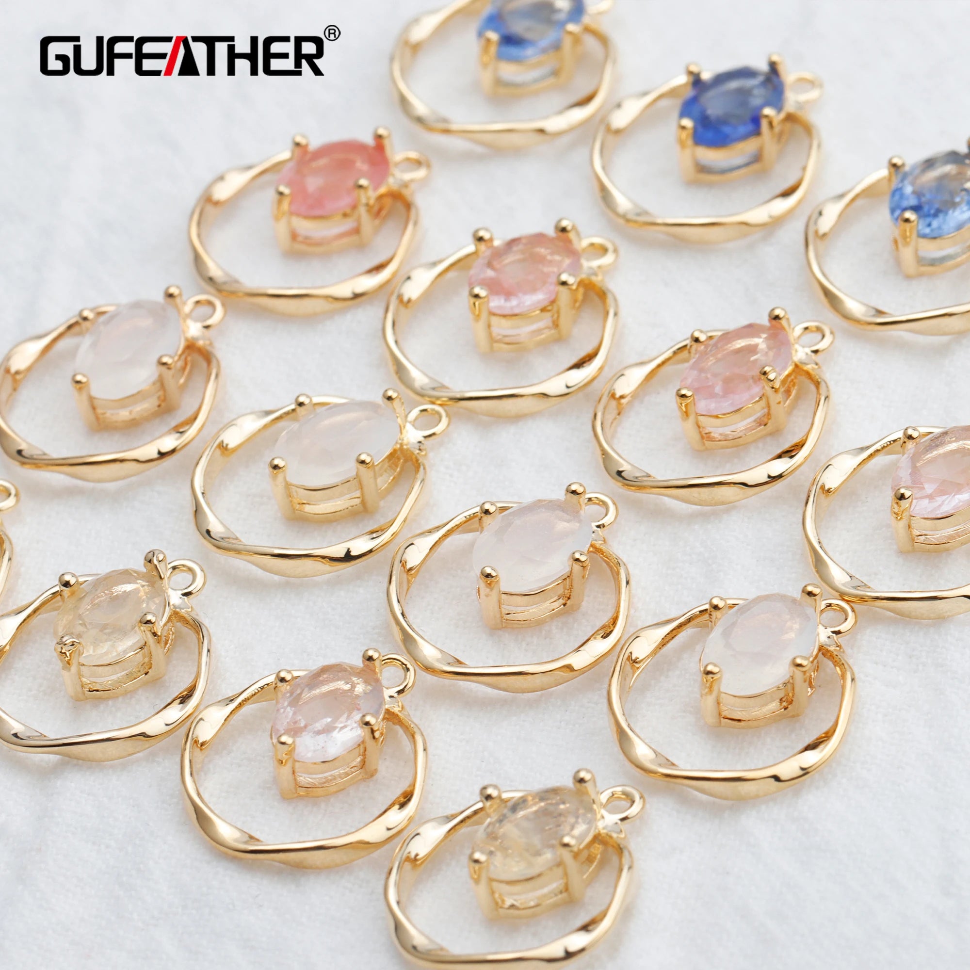 M786 10pcs/lot High Quality Jewelry Accessories Pass REACH Nickel Free 18k Gold Plated Zircon Pendant DIY Earrings Making