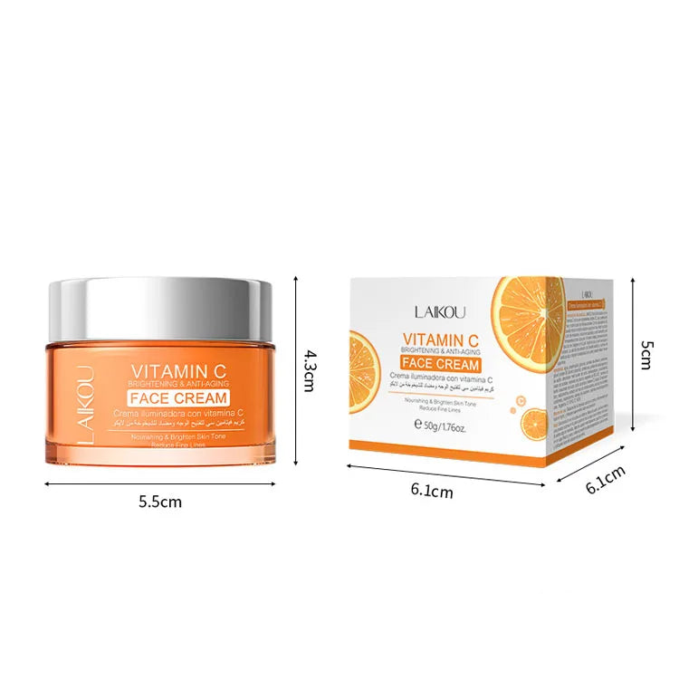 Laikou Vitamin c Brightening Anti-aging Day and Night Face Cream Silver Jar Facial Cream