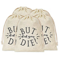 Custom Logo 6x8 Inches Drawstring Jute Linen Hangover Kit Party Gift Bags Girl's Trip Recovery Kit Pouches
