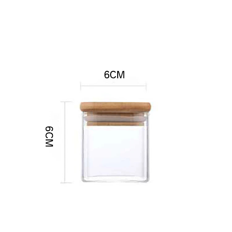 Factory Wholesale Glass Food Storage Jars Airtight clear Food Jar Square Glass Storage Jars for Pantry