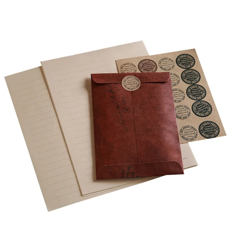 Vintage Exquisite Letter Paper and Envelope Kraft Paper Envelope Student Envelope