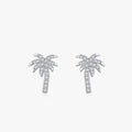 Ailmay Top Quality Real 925 Sterling Silver Trendy Coconut Tree Clear Zircon Stud Earrings for Women Romantic Wedding Jewelry