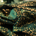 Christmas Style Round Tablecloth 60 Inch Winter Gold Green Decorative Round Table Cloth with Dust-Proof Wrinkle Resistant