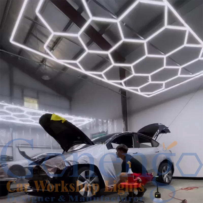 New Manufacturers Selling 6500K Garage Led Hexagonal Clothing Store Car Wash Beauty Light