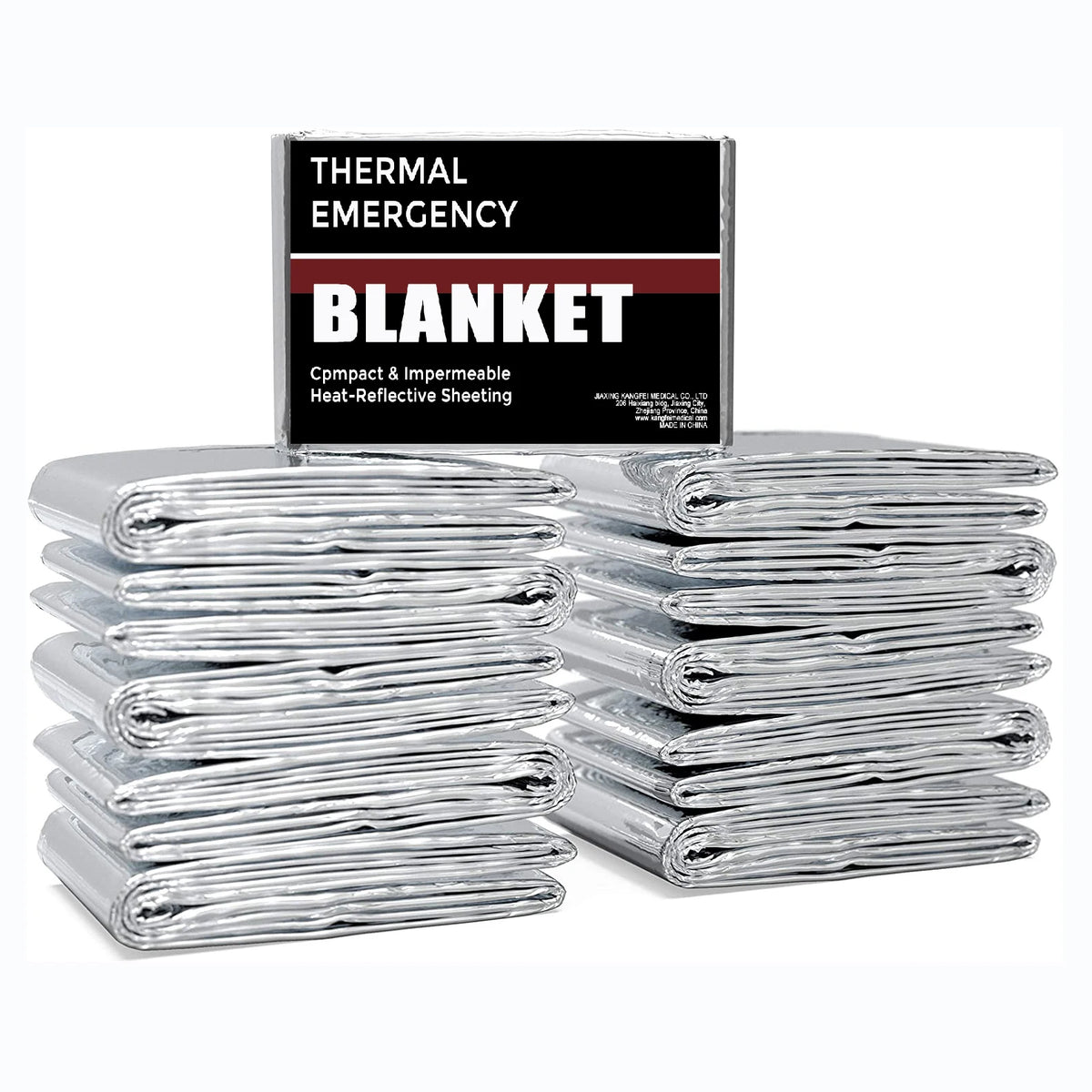 Wholesale 10-Pack Large Mylar Emergency Blanket for First Aid in Outdoor Adventures Like Hiking and Marathons