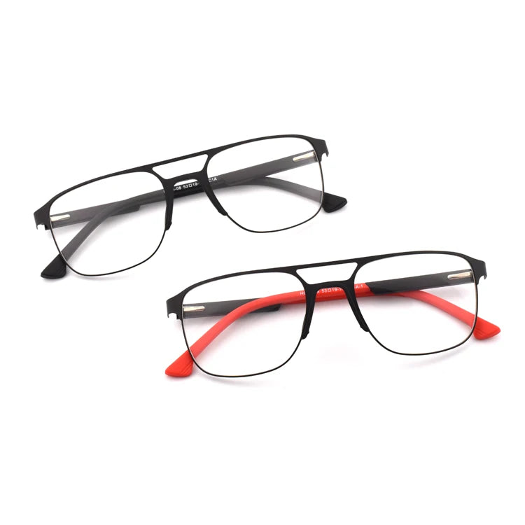 DOISYER Custom Logo Full Frame Double Bridge Eyeglasses Square Printed Pattern Designed for Business Men MegaBDM