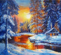 For Chenistory DZDP873 DIY 5D Diamond Painting Kits Snow Scenery Embroidery Pictures Cross Stitch Full Drill Abstract Canvas