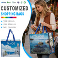 Wholesale Promotional Reusable Grocery Bag Custom logo Handle Laminated PP Woven Tote Shopping Bag
