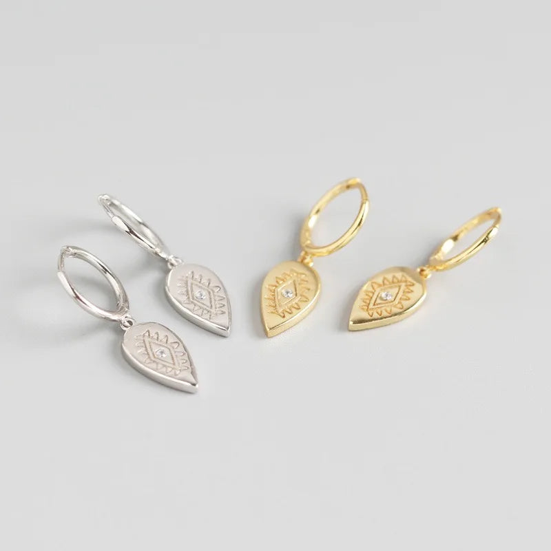 925 Sterling Silver Oval Drop Shape Cz Diamond Dangle Hoop Earrings Charm Gold Hoops Minimal Jewelry