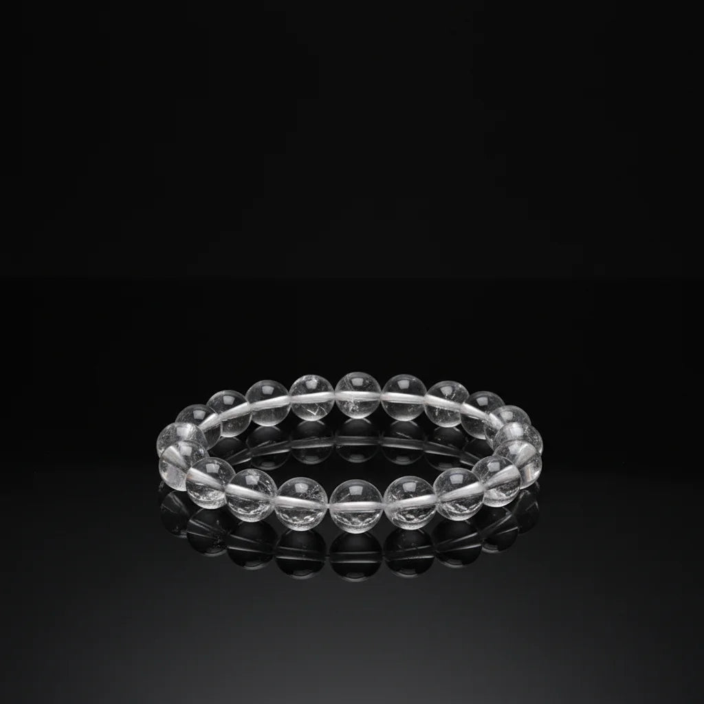 8mm Natural Clear Quartz White Crystal Stone Bead Bracelet Energy Stone Beads Handmade Jewelry Elastic Bracelet