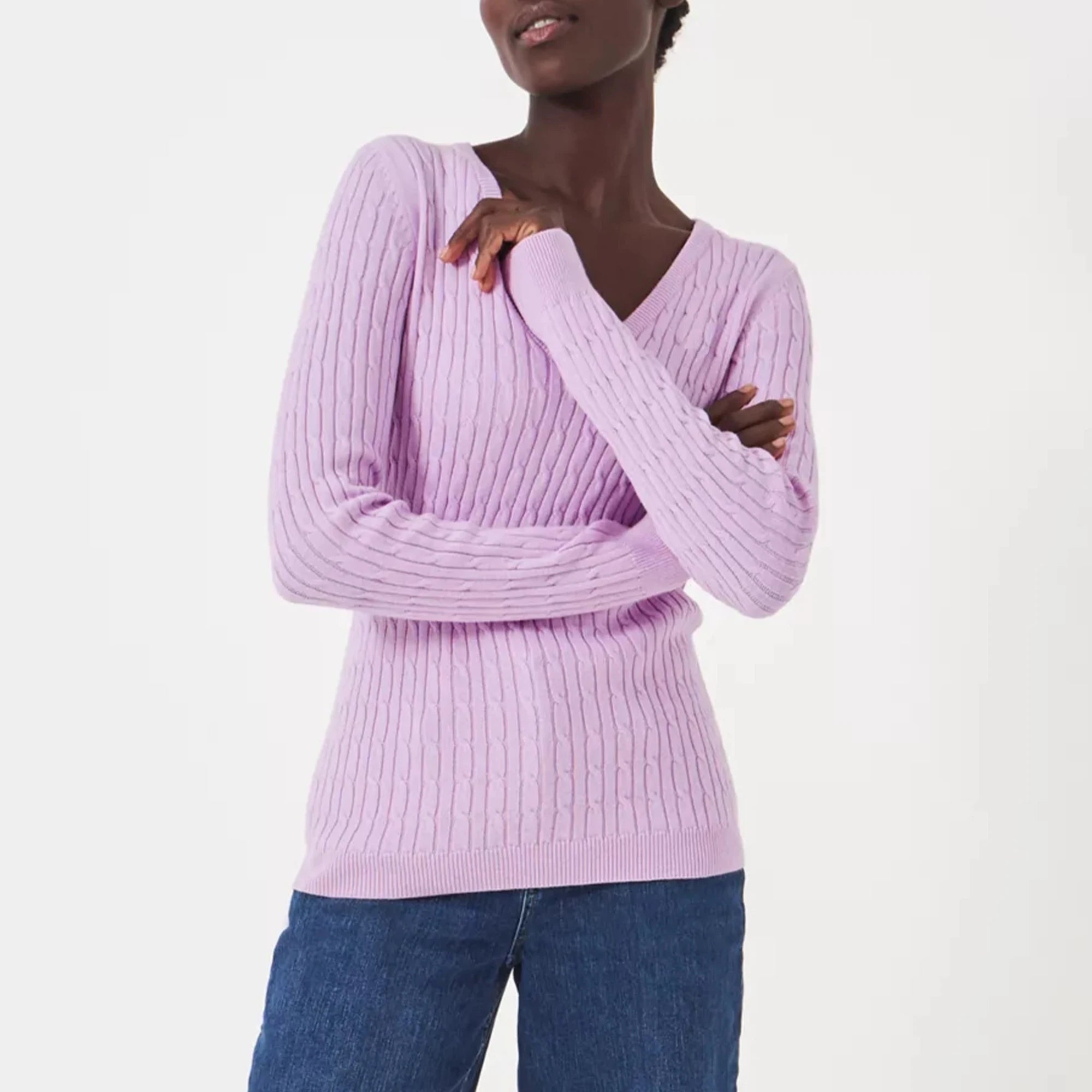 Hot Fashion Classic Style Pullover V Neck Sweater Cable Knit Sweater Wool Sweater