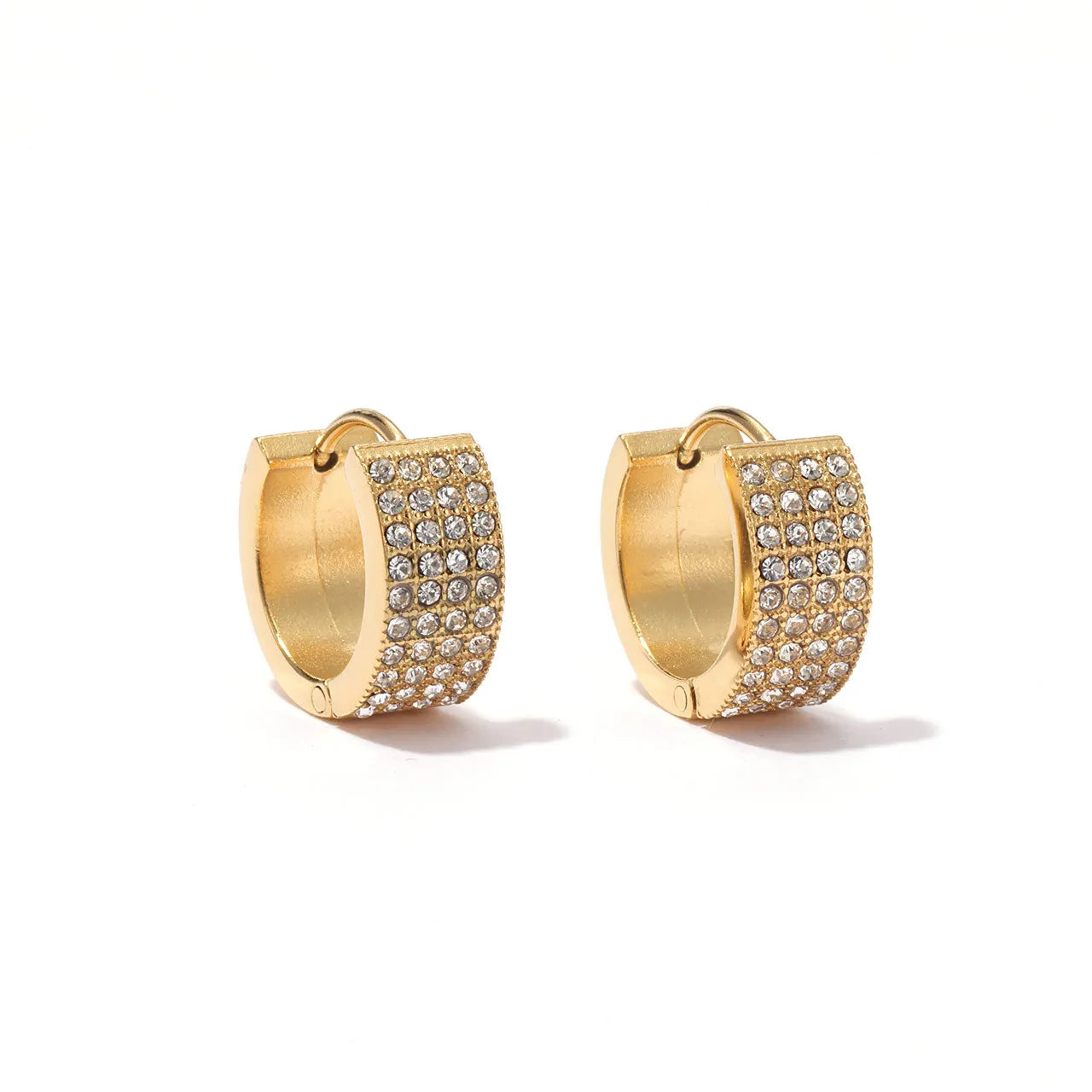 Stainless Steel 18K Gold Plating Earrings for Women Party Gifts Fashion Zircon Hoop Earrings Luxury Jewelry