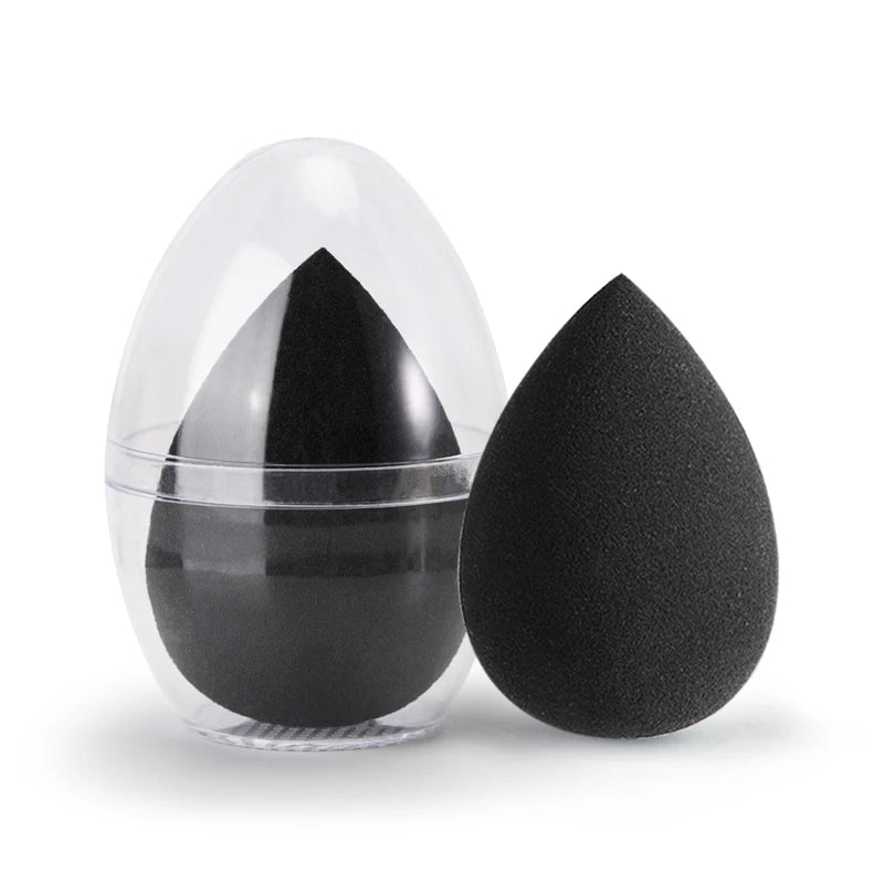 Black Beauty Sponge Foundation Cream Liquid Makeup Microfiber Beauty Sponge With case