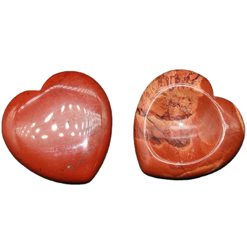 DIY 40mm Custom Natural Red Jasper Worry Stone Gemstone Healing Crystals Heart Worry Stones Thumb Crystal