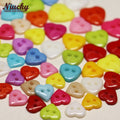 Niucky Classic 2-Hole Flatback Washable Plastic Heart Buttons Colorful Peach Craft Cartoon Decorative Buttons MegaBDM