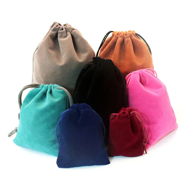 Free Sample Factory Jewelry Bag Small Jewelry Gift Velvet Drawstring Pouch Bag