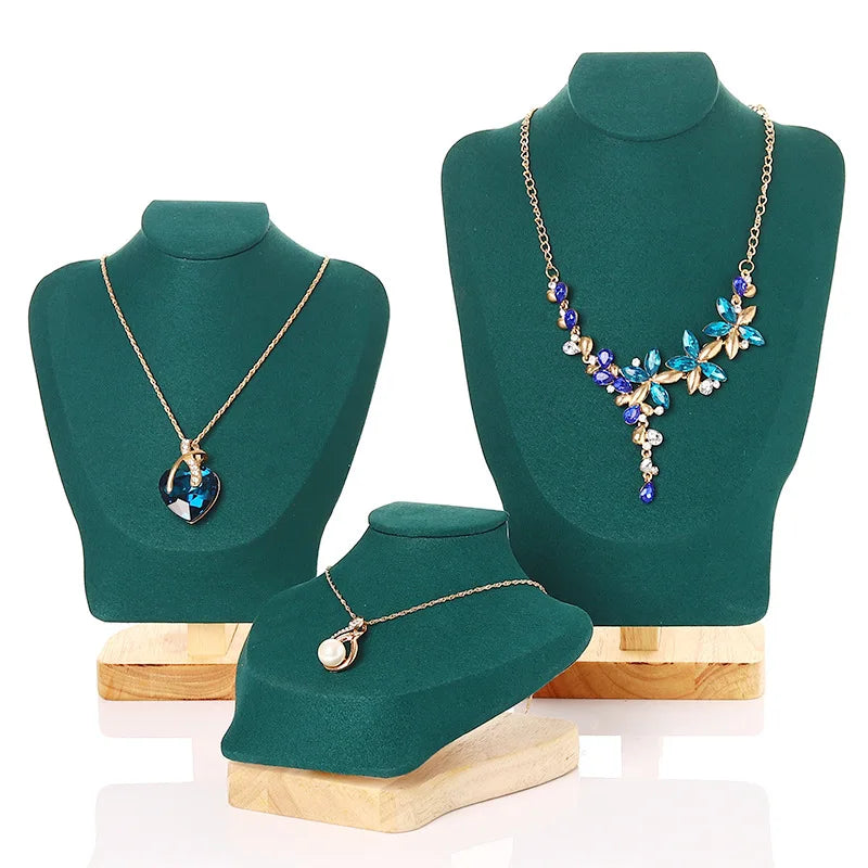 Suede Necklace Display Rack Portrait Jewelry Storage Shelf Neck Pendant Put a Window Jewelry Display Rack