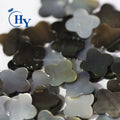 Factory Wholesale Natural Shell Carved Four Leaf Clover Flower Black Mother of Pearl