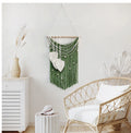 Macrame Leaf Wall Hanging Tapestry With Tassels Hand-Woven Nordic Style Nursery Aesthetic Home Decor Boho Art for Bedroom Decor