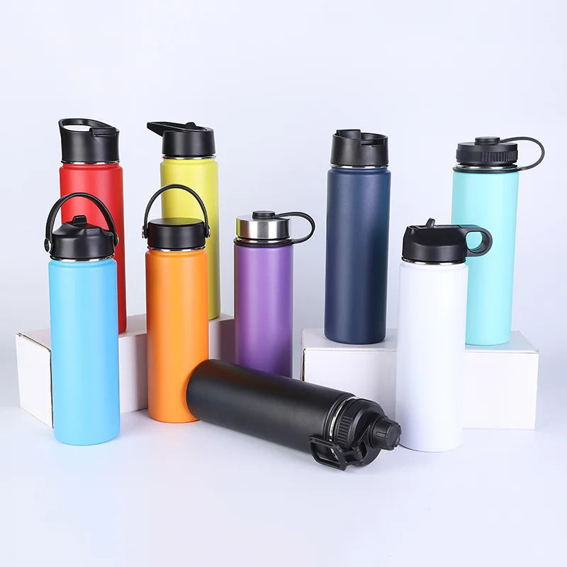 Customized Vacuum Insulated Thermos Wide Mouth Sports Water Bottle Double Wall Stainless Steel Water Bottles