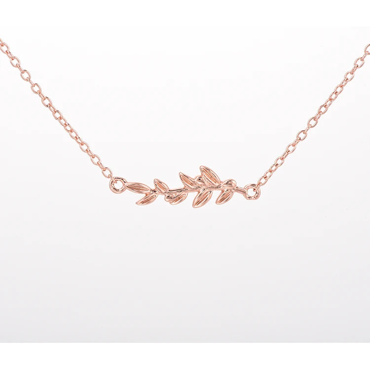 Simple Squid Rose Gold 925 Sterling Silver Ultrafine Necklace for Women Fashionable Wheat Leaf Weddings Parties Anniversaries