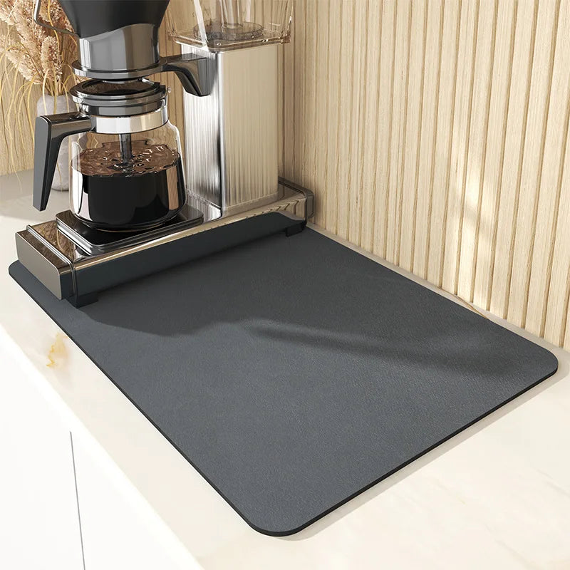 Easy Clean Diatomite Dish Drying Mat Coffee Machine Pad Draining Mat for Kitchen