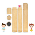 Round  Eco Organic Bamboo Toothbrush Case Tube Travel Box Biodegradable for Kids  Toothbrush