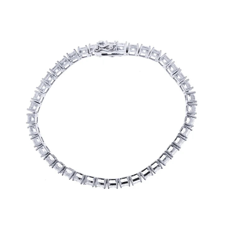 Princess 3A Zircon Tennis Chain Gold Plated Copper with Xoxo Shape for Wedding Party Engagement or Anniversary Gift