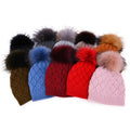 Jxwatcher Custom Logo Cashmere Winter Hats Removable Pom Thick Double Layer Women Knit Cap Hats Winter Beanie Hat With Pom