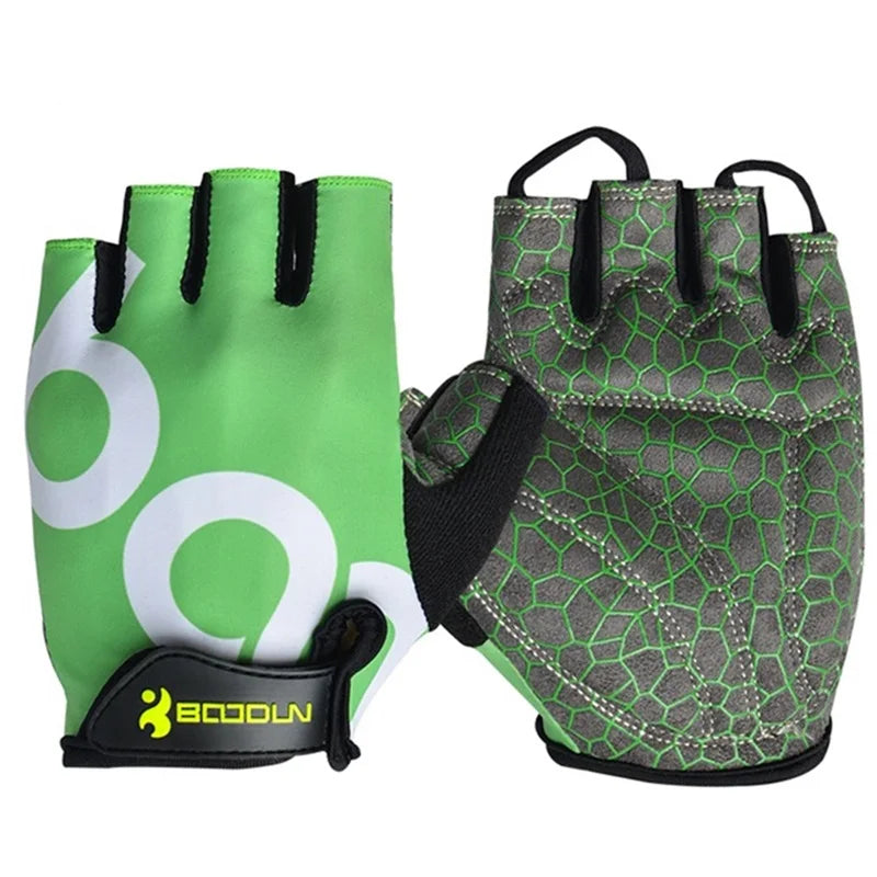 HBG 0018 Custom Cycling Gloves Fingerless Shock Absorbing Bike Gloves Man Bicycle Gloves Breathable