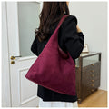 Design Purse Women Custom Portable Fashion Trend Brown Suede Tote Leather Shoulder Bag Faux Suede Tote Bag with logo