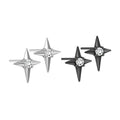 New Fashion 925 Sterling Silver Black Star Zircon Stud Earrings for Men Women Jewelry Wholesale
