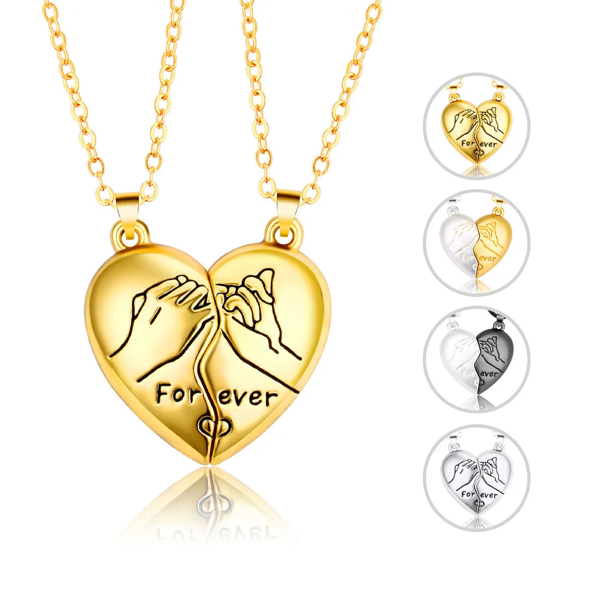 Wholesale Valentine's Day Wish Stone Couple Necklace Jewelry Love Heart Pendant Matching Necklace for Lovers