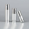 Ready Goods Empty Cylinder Round Cosmetic Lotion Packaging Matte Silver 50ml Airless Bottle